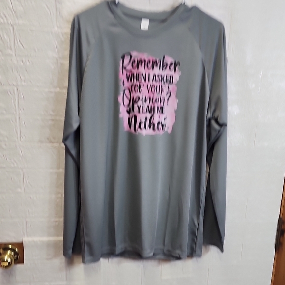 Gray and Pink Graphic Women's Top - Picture 3 of 4